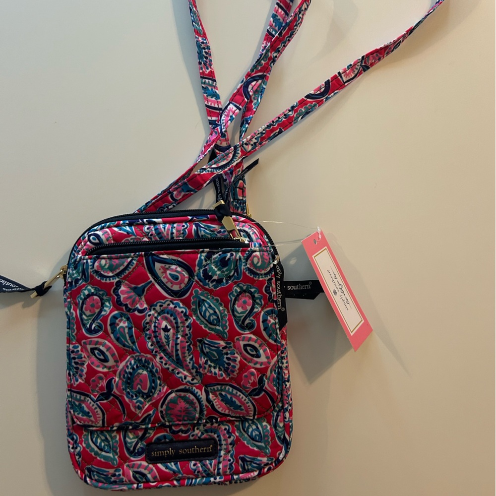 Simply Styled Pink and Blue Paisley Crossbody Bag